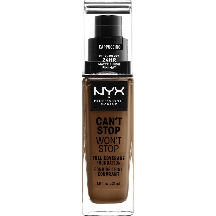 NYX Professional Makeup Wedding Can't Stop Won't 24-Hour Foundation Nr. 17 - Cappuccino 30 ml Braun