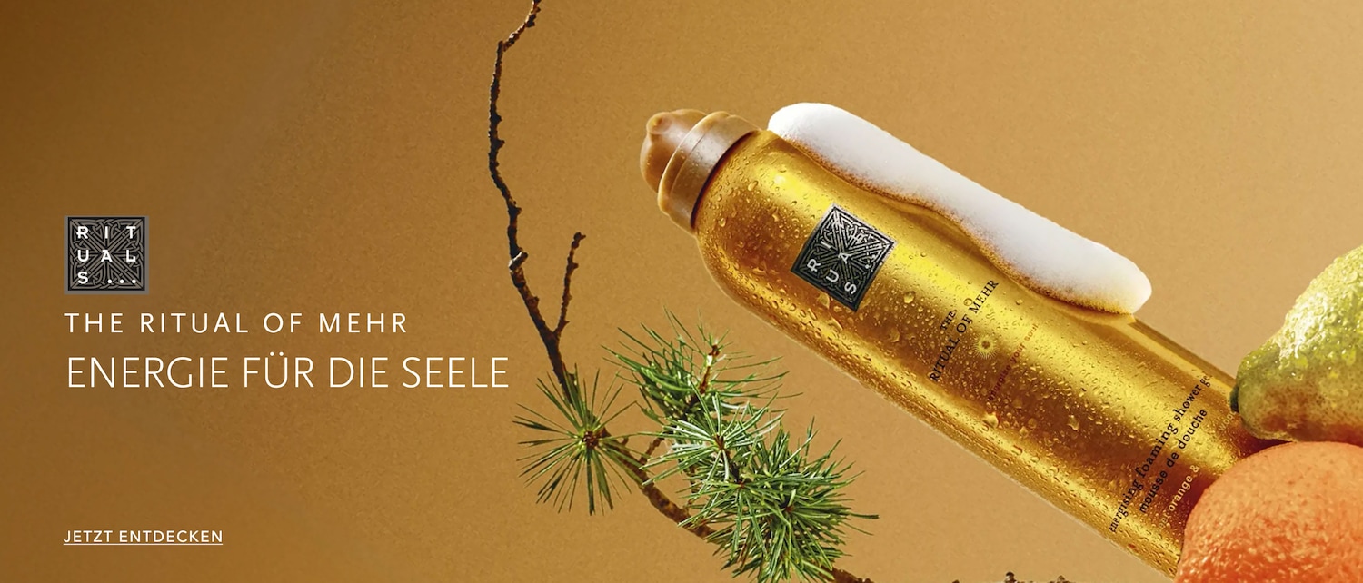 Das goldene Duschgel von Rituals The Ritual of Mehr mit dem Slogan Energie für die Seele, umhüllt von erfrischendem Schaum, belebt Körper und Geist. Jetzt entdecken!
