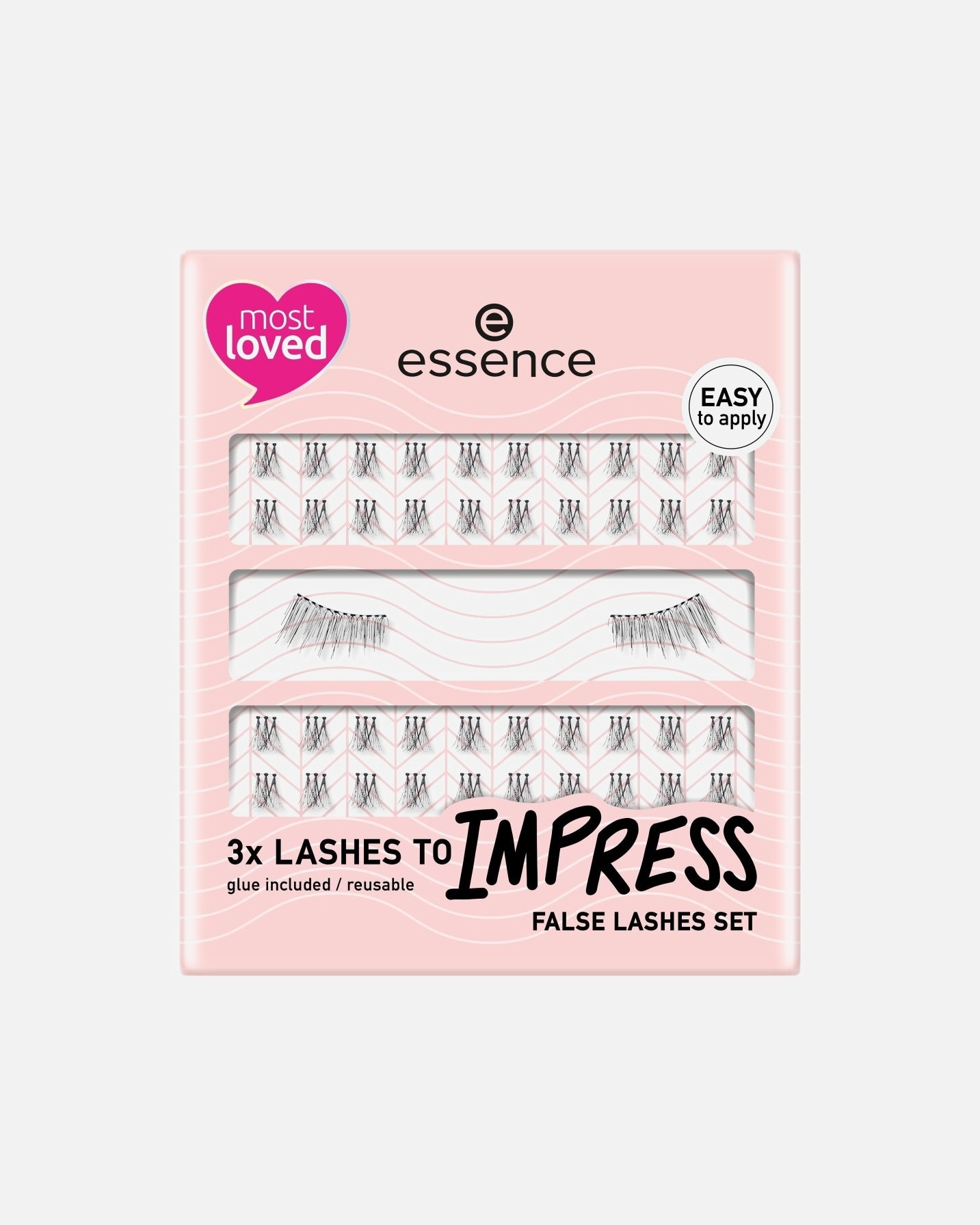 Künstliche Wimpern für Weiblich Essence 3x LASHES TO IMPRESS Set 01 My most loved lashes