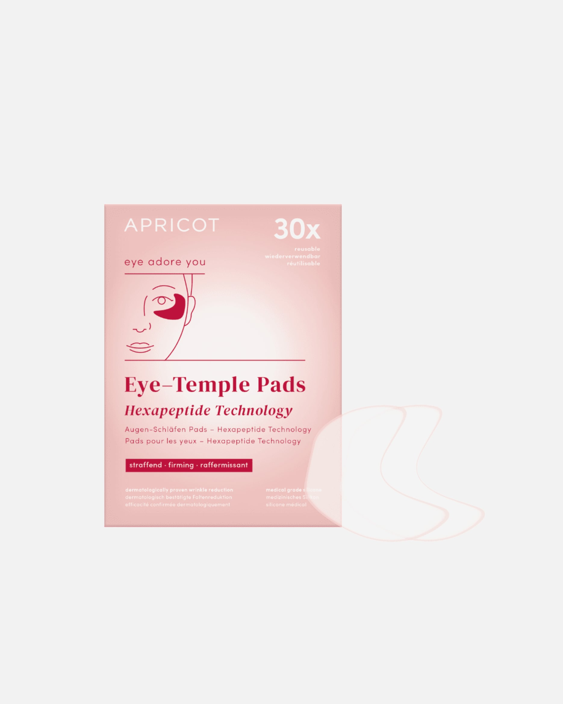 Augenmaske für Unisex Apricot Wiederverwendbare Augen-Schläfen Pads mit Hexapeptid-Technologie 1 Stück