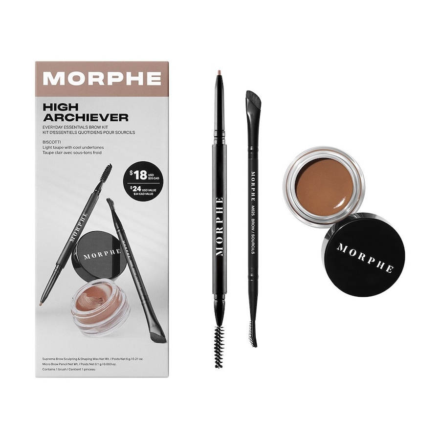Morphe High Archiever Everyday Essentials Brow Kit Augenbrauen Make-up Set BISCOTTI Braun