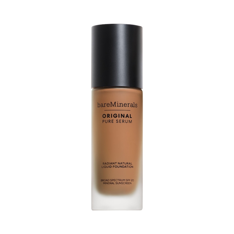 bareMinerals Original Pure Serum Radiant Natural Liquid Mineral Spf 20 Foundation MED. DEEP NEUTRAL 4.5 30 ml Braun