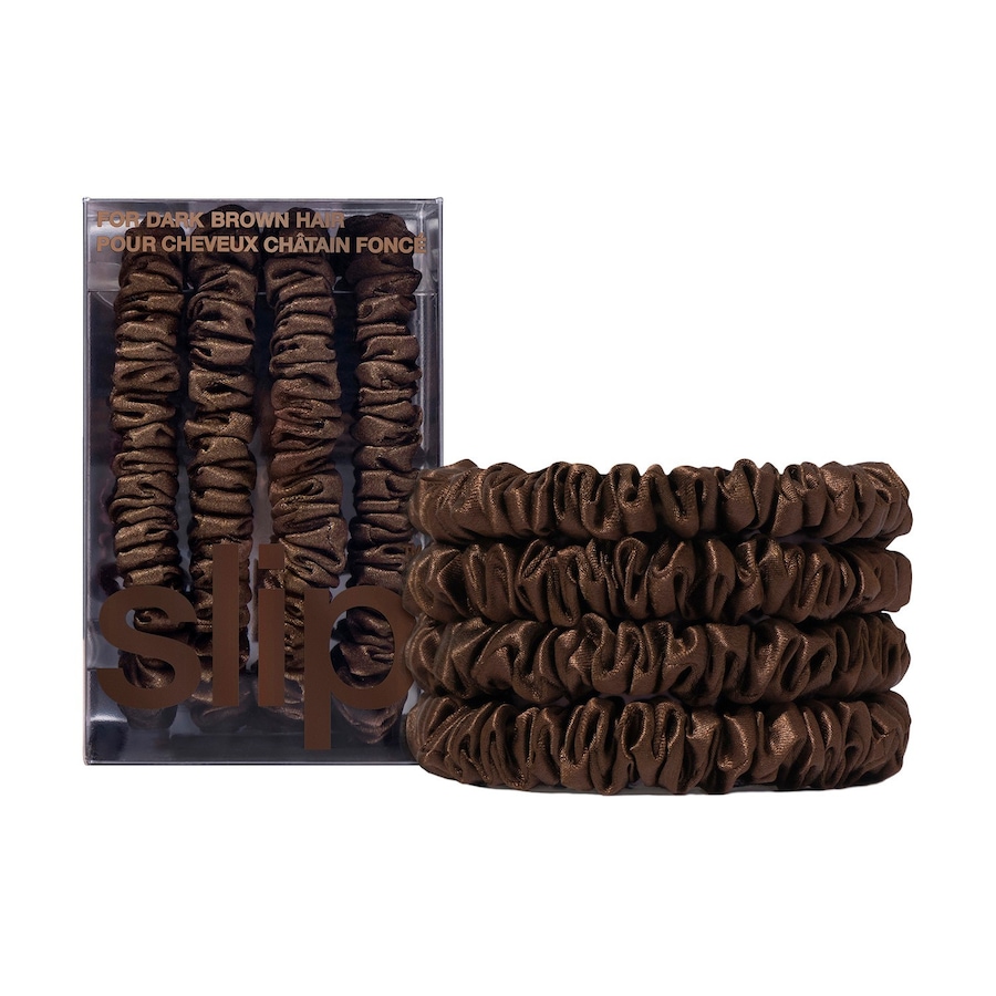 Slip Schmal scrunchies back to basics, reine seide - schwarz Haargummi Dark Brown Braun
