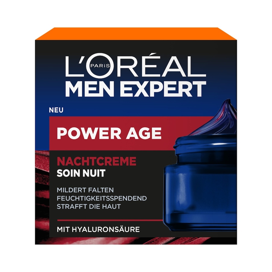 L’Oréal Paris Power Age Anti-Aging gegen Falten mit Hyaluronsäure Nachtcreme 50 ml Herren