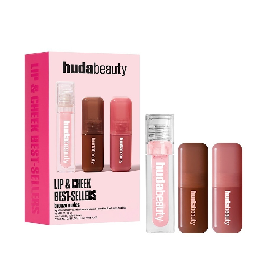HUDA BEAUTY LIP & CHEEK BEST-SELLERS BRONZE NUDES SET Teint Make-up Set