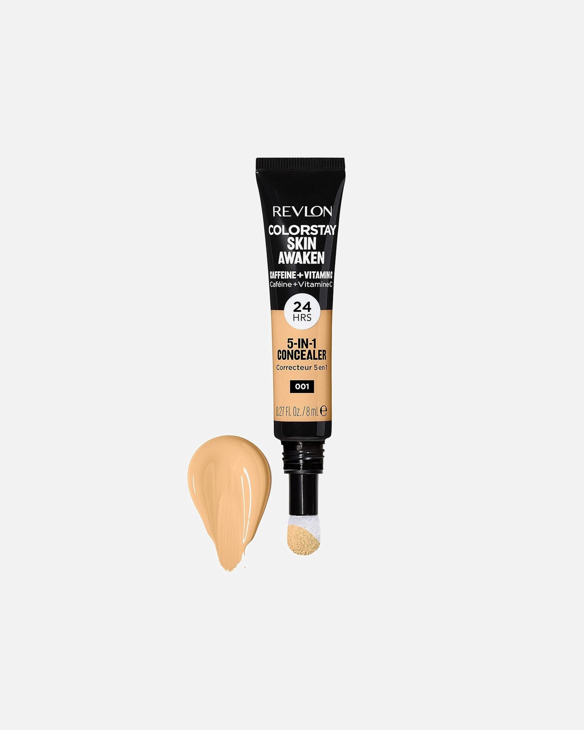 Concealer für Unisex Revlon ColorStay™ Revlon ColorStay Skin Awaken 5-in-1, Leichter, langanhaltender Gesichtskorrektor mit Koffein und Vitamin C, für Unreinheiten, dunkle Kreise, 005 Fair 9.192 g