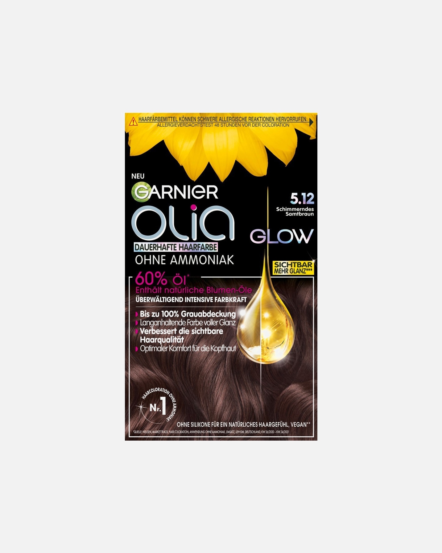 Haarfarbe für Unisex Garnier Olia Glow 5.12 - SCHIMMERNDES SAMTBRAUN