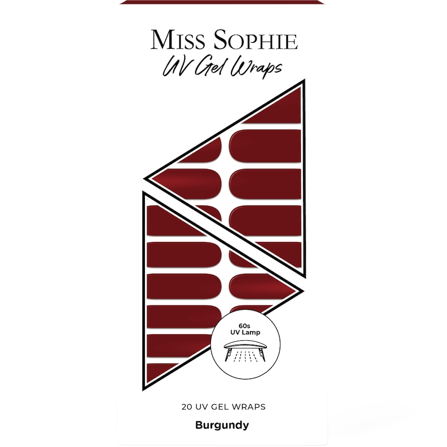 Miss Sophie 20 UV Gel Wraps Nagelsticker BURGUNDY Braun