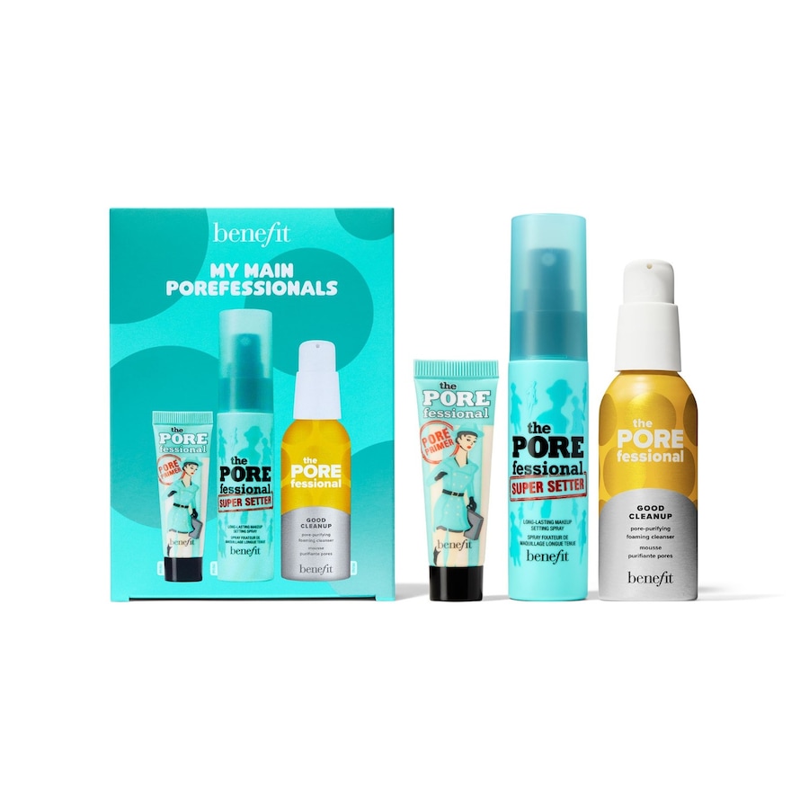 Benefit The POREfessional My Main POREfessionals - Set aus Reinigungsschaum, Primer & Fixing Spray Gesichtspflegeset