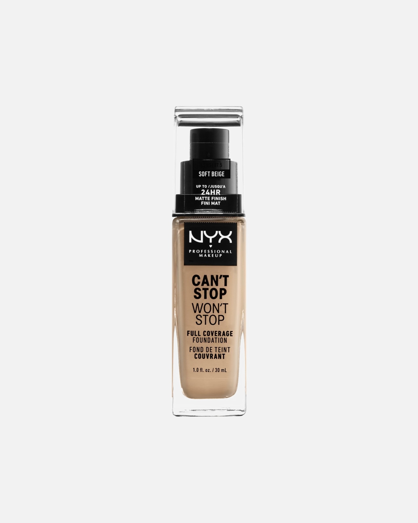 Foundation für Unisex NYX Professional Makeup Wedding Can't Stop Won't Stop 24-Hour Nr. 7.5 - Soft Beige