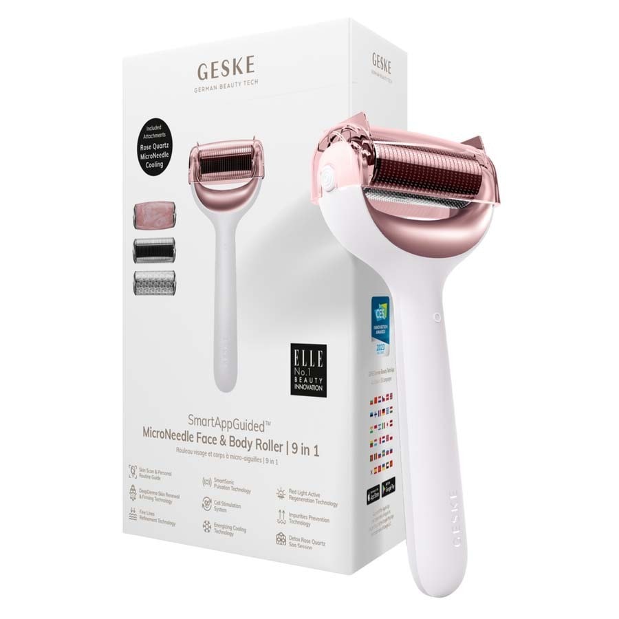 Geske SmartAppGuided MicroNeedle Face & Body Roller | 9 in 1 Reinigungsinstrument Starlight