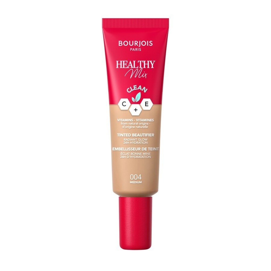 Bourjois Healthy Mix Clean Tinted Beautifier upiększający krem tonujący, nawilżający tint do twarzy, nr 003 Light Medium, 30 ml Foundation Hellbraun