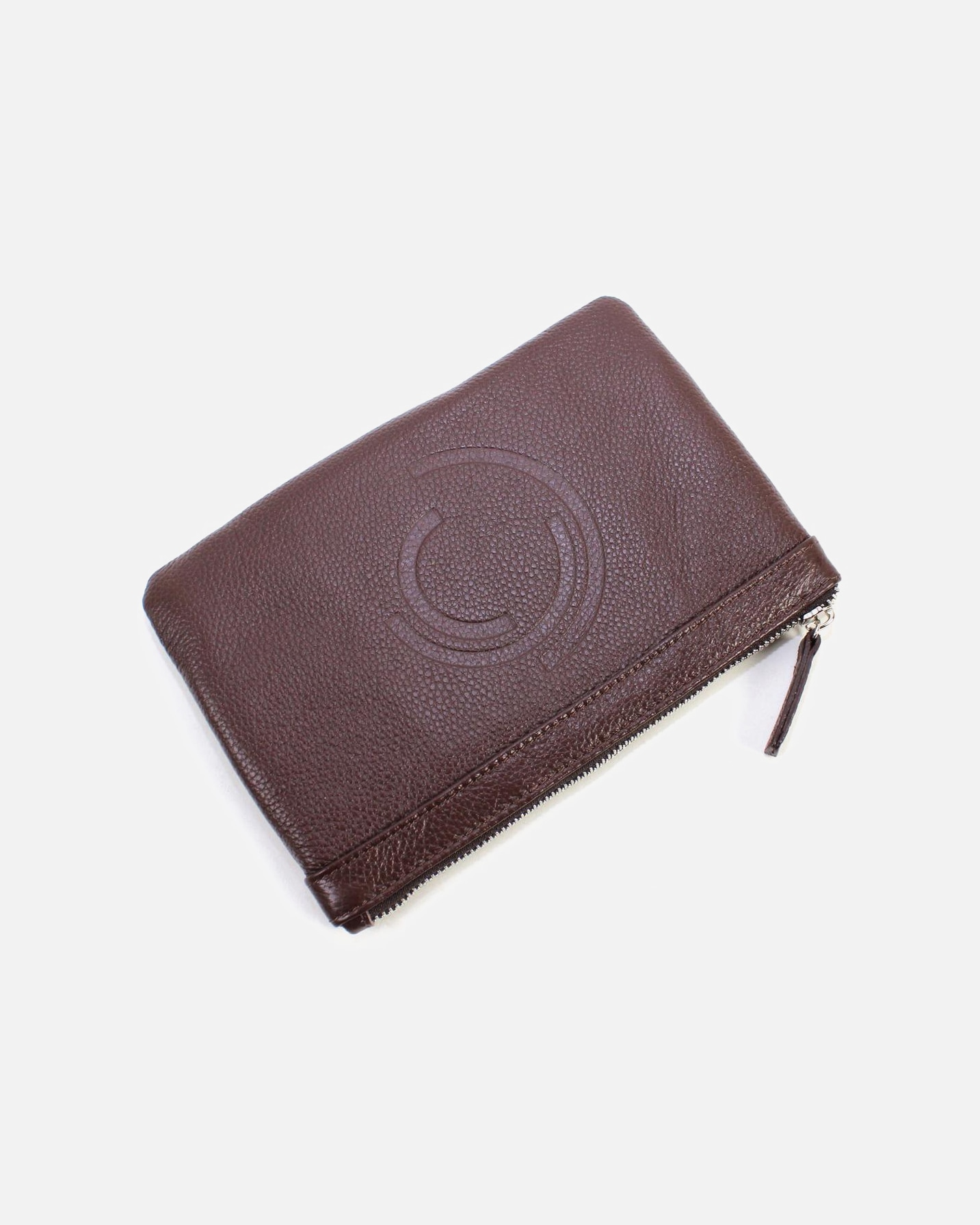 Kosmetiktasche für Unisex MARGO München Classic Clutch Deluxe Schminktasche aus Leder Red-Brown