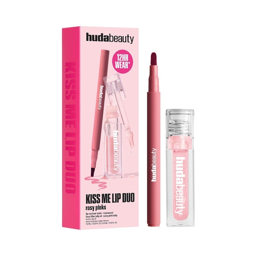 HUDA BEAUTY KISS ME LIP DUO ROSY PINKS SET Lippen Make-up Set