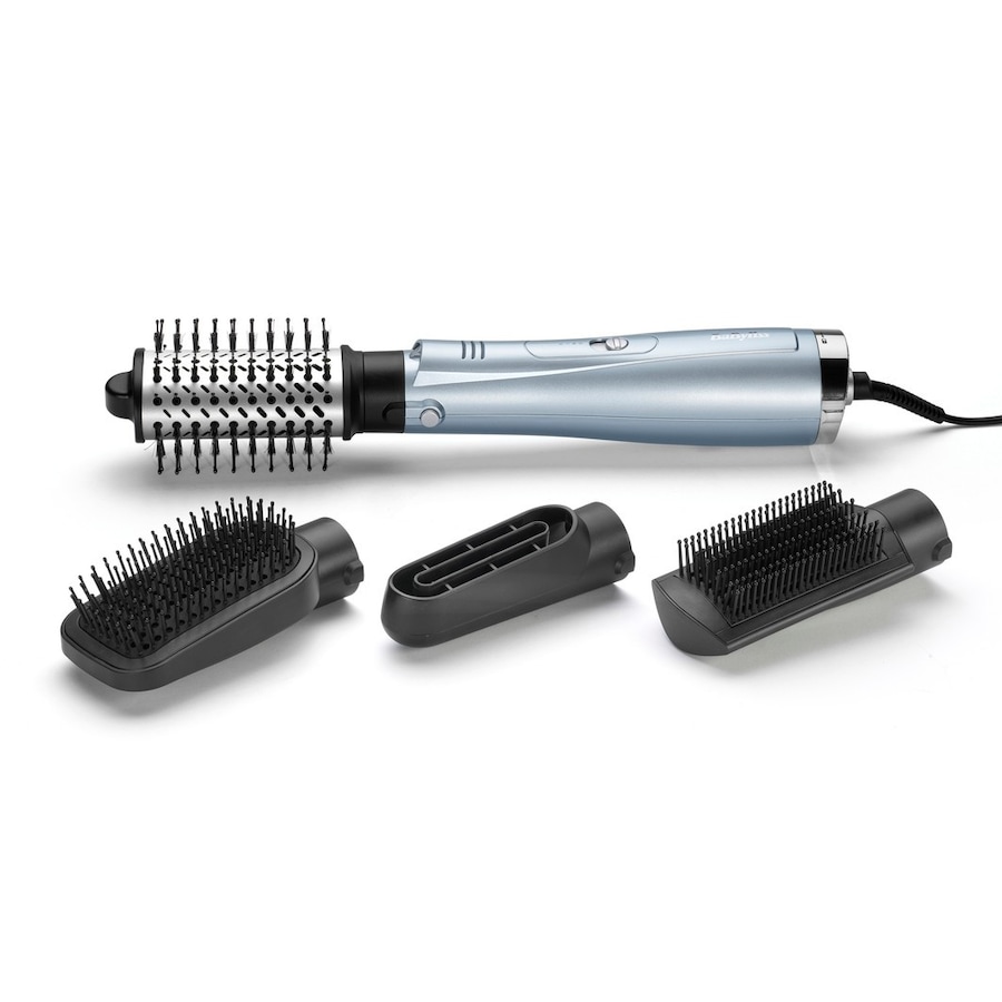 BaByliss Hydro Fusion Smooth & Shape Warmluftbürste EISBLAUSILBER Weiss