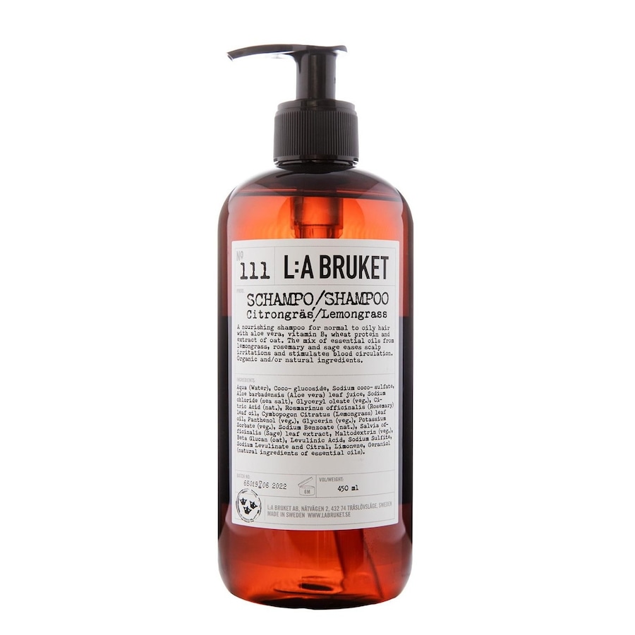L:A BRUKET No.111 Lemongrass Shampoo 450 ml Herren