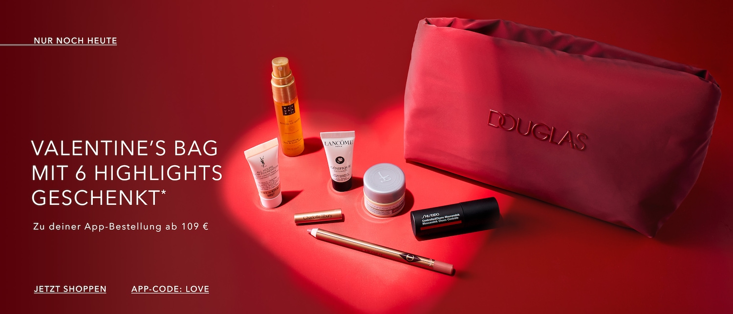 Entdecke die Valentine's Bag mit 6 Highlights geschenkt zu deiner App-Bestellung ab 109 € und nutze den App-Code: LOVE, jetzt shoppen!