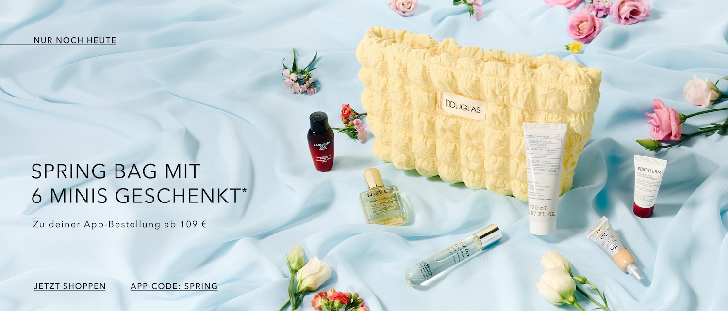 Entdecke die Spring Bag mit 6 Mini-Geschenken ab einer App-Bestellung von 109 € und nutze den App-Code SPRING für exklusive Angebote.