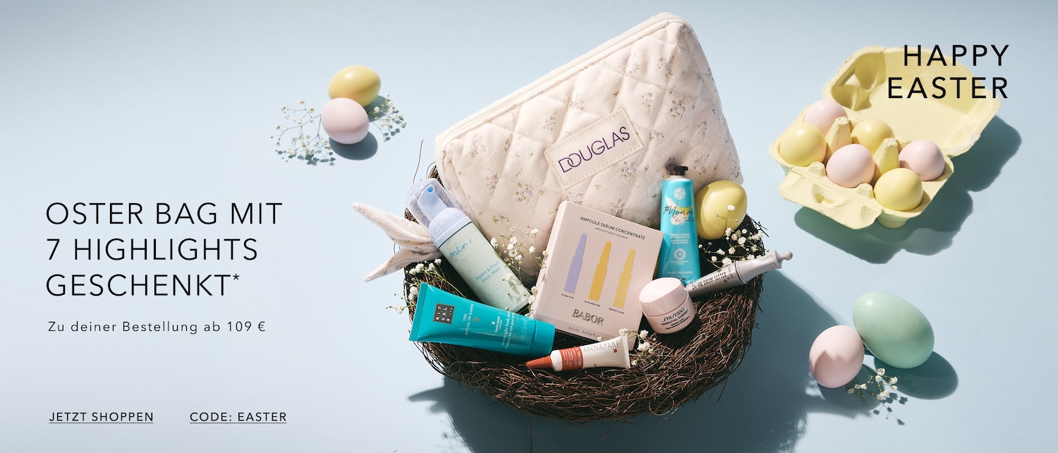 Entdecke die Oster-Bag mit 7 Highlights geschenkt ab einer Bestellung von 109 € und dem Code: EASTER. Jetzt shoppen!