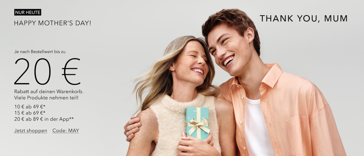 Heute ist Muttertag! Bis zu 20€ Rabatt auf Ihren Warenkorb. Viele Produkte nehmen teil! Jetzt shoppen mit dem Code: MAY.
