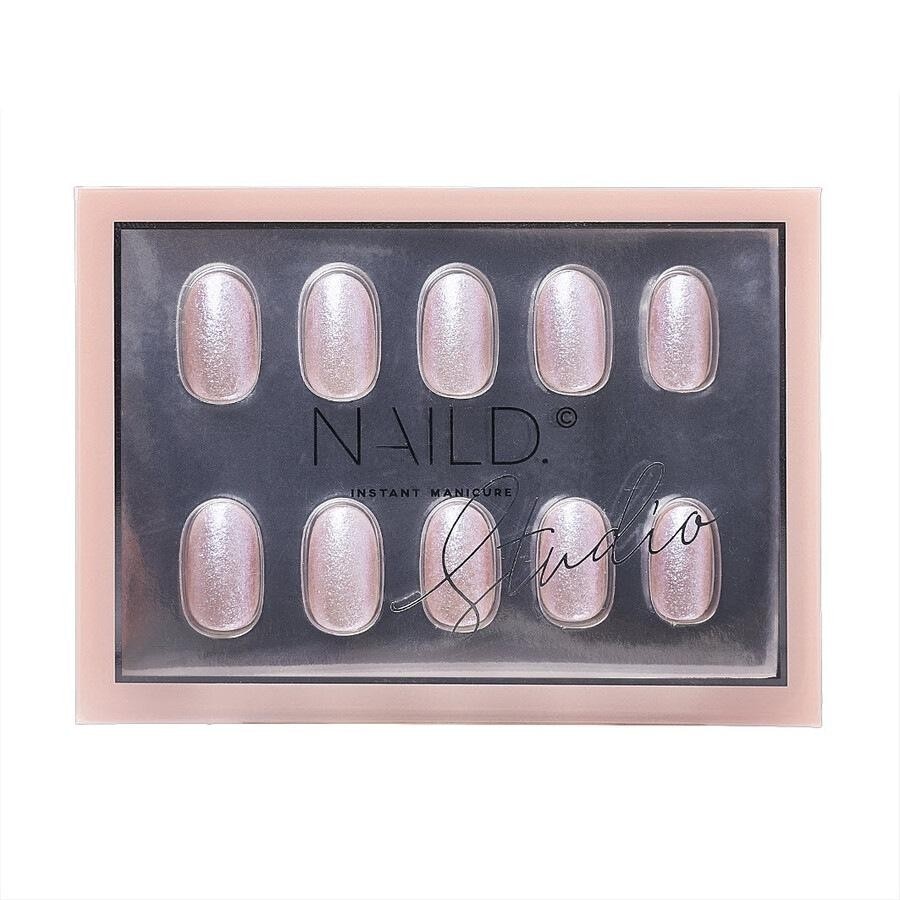NAILD Glitter Round Kunstnägel Nude