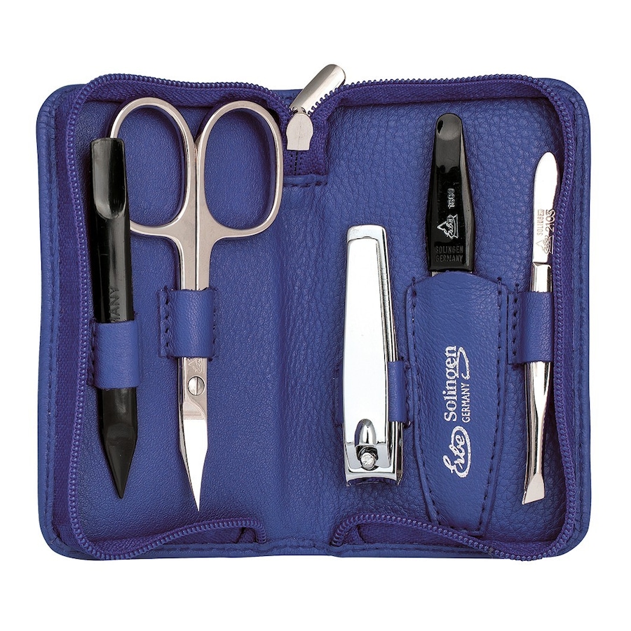 ERBE Siena Maniküre Set Reißverschluss-Etui, blau, 5-tlg. Blau