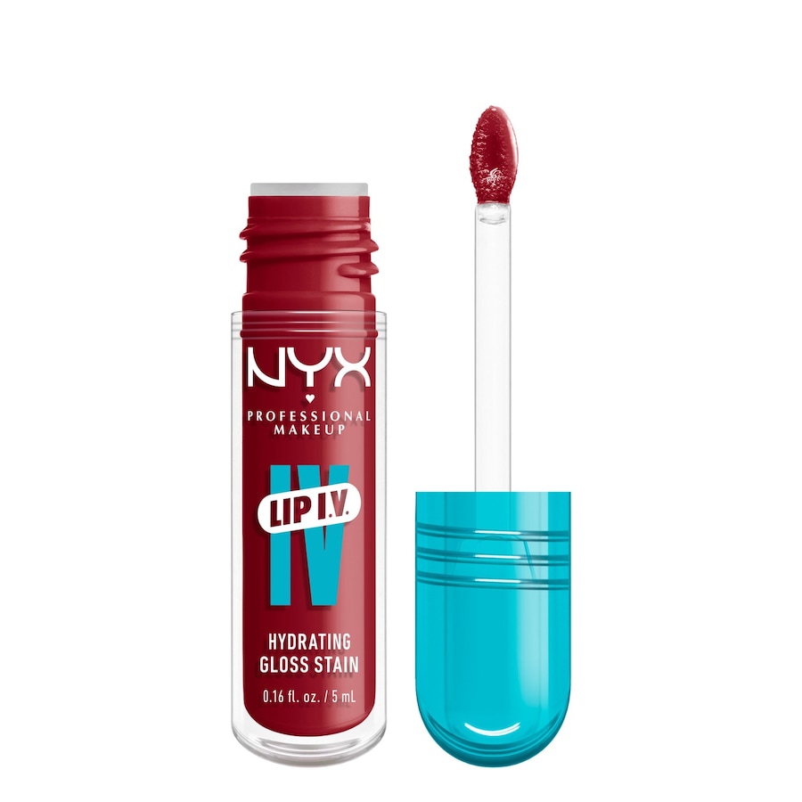 NYX Professional Makeup Lip IV Gloss Serum feuchtigkeitsspendend Lipgloss 10 - BERRY THIRSTY 5 ml Dunkelrot