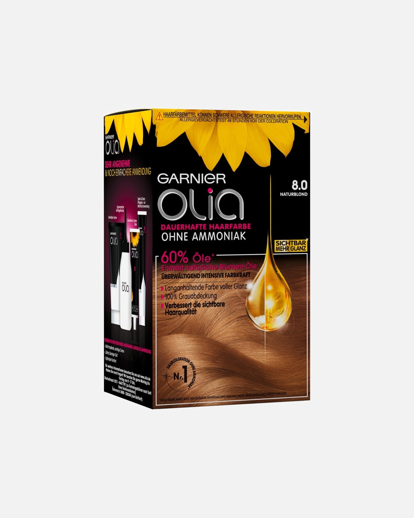 Haarfarbe für Unisex Garnier Olia Intensivcoloration 8.0