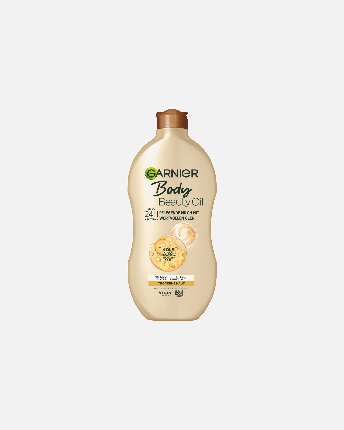 Bodylotion für Weiblich Garnier Oil Beauty Nährende Öl-Milch 400 ml