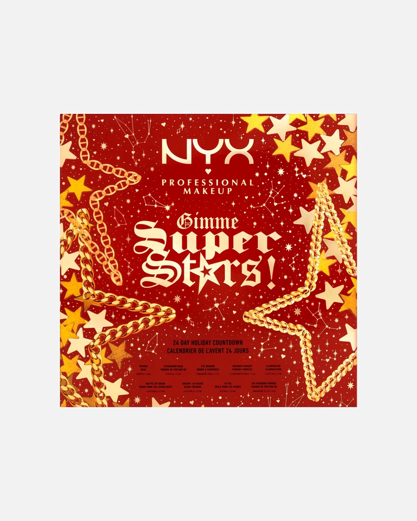 Adventskalender für Unisex NYX Professional Makeup Default Brand Line MAKE-UP Gimme Super Stars 24 Holiday Countdown Adventskalender 1 Stück