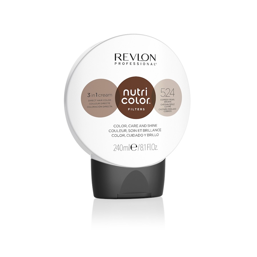 Revlon Professional Nutri Color 3 in 1 Cream Nr. 524 Haarfarbe - COPPERY PEARL BROWN 240 ml Schwarz