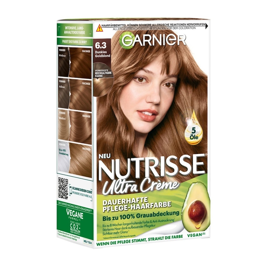 Garnier Nutrisse Ultra Crème Haarfarbe Nr. 6.3 Dunkles Goldblond Braun Damen