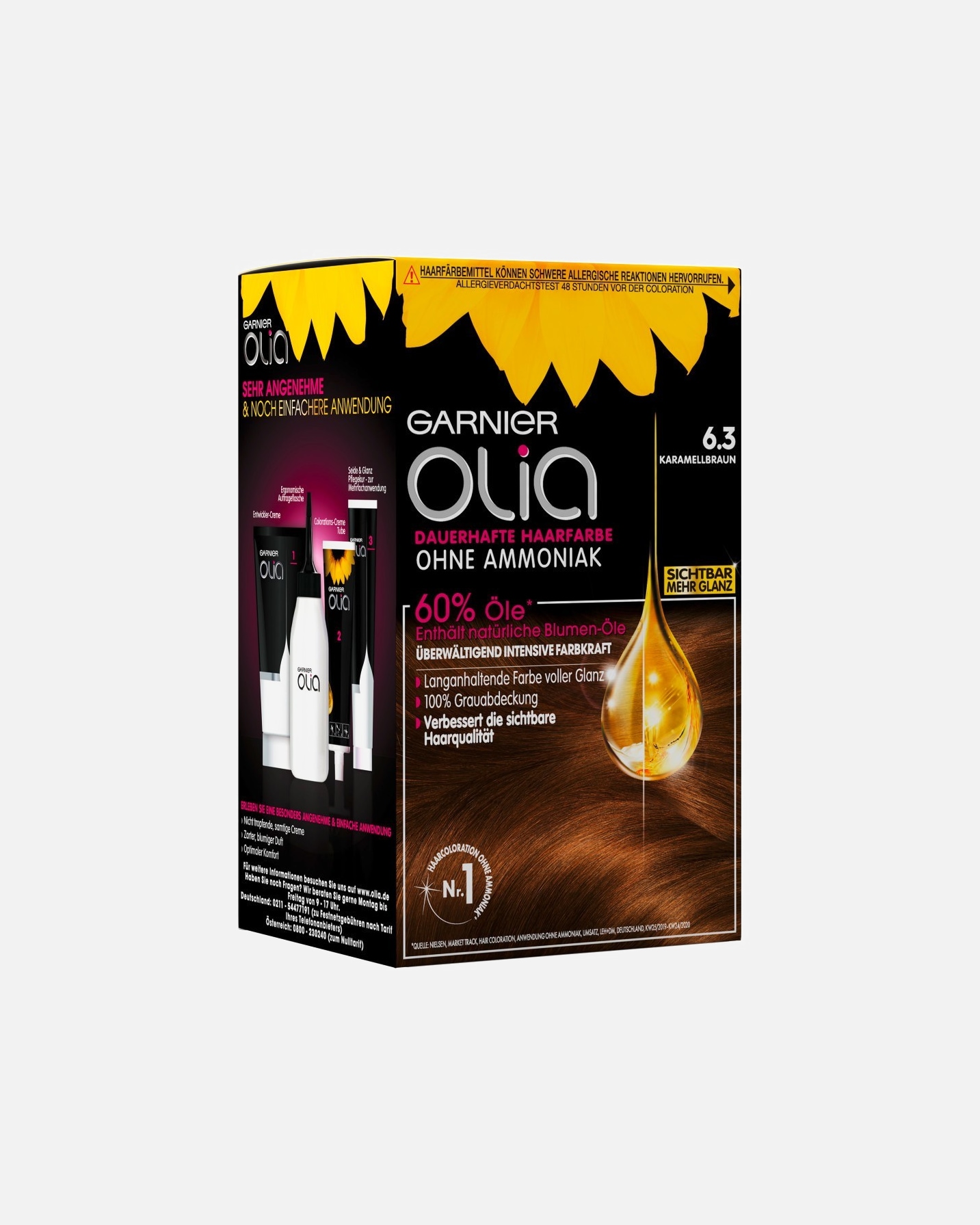 Haarfarbe für Unisex Garnier Olia Intensivcoloration 6.3