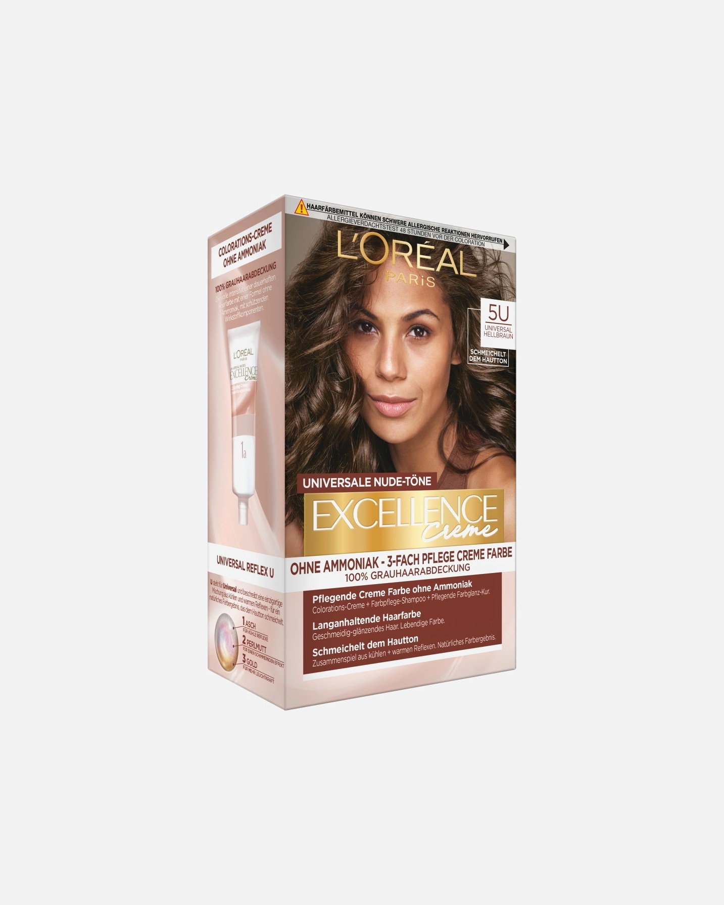 Haarfarbe für Unisex L’Oréal Paris Excellence Creme Universale Nude-Töne Nr. 5U - Hellbraun