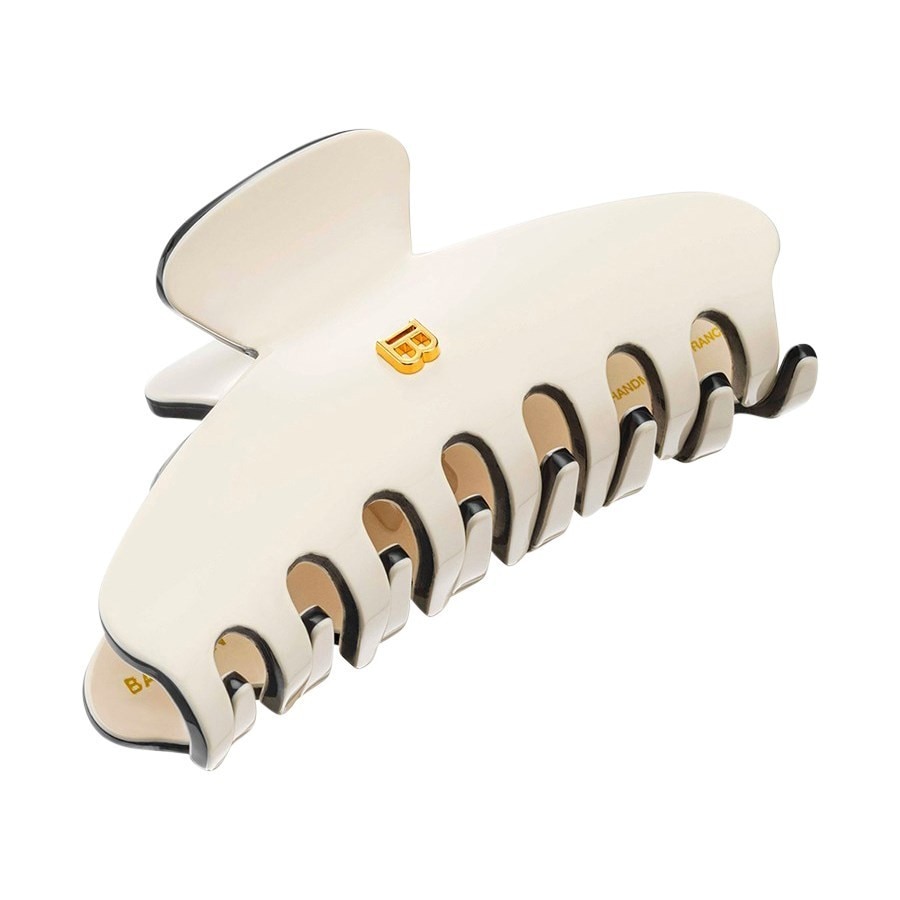 Balmain Hair Cellulose Acetate Pince White Haarklammer Medium - Länge: 9,30 cm / Breite: 3,50 Höhe: 4,50