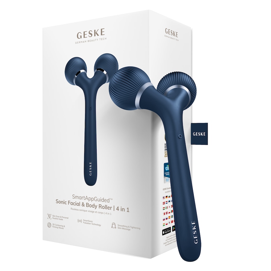 GESKE SmartAppGuided Sonic Facial & Body Roller | 4 in 1 Elektrisches Gesichtsmassagegerät Midnight