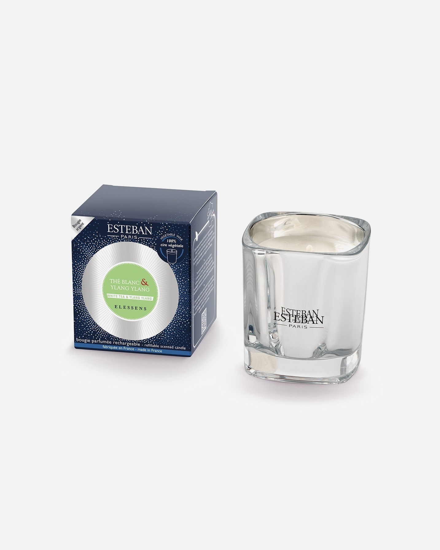 Raumduft für Unisex Esteban Nachfüllbare Duftkerze WEIßER TEE & YLANG-YLANG 170 g