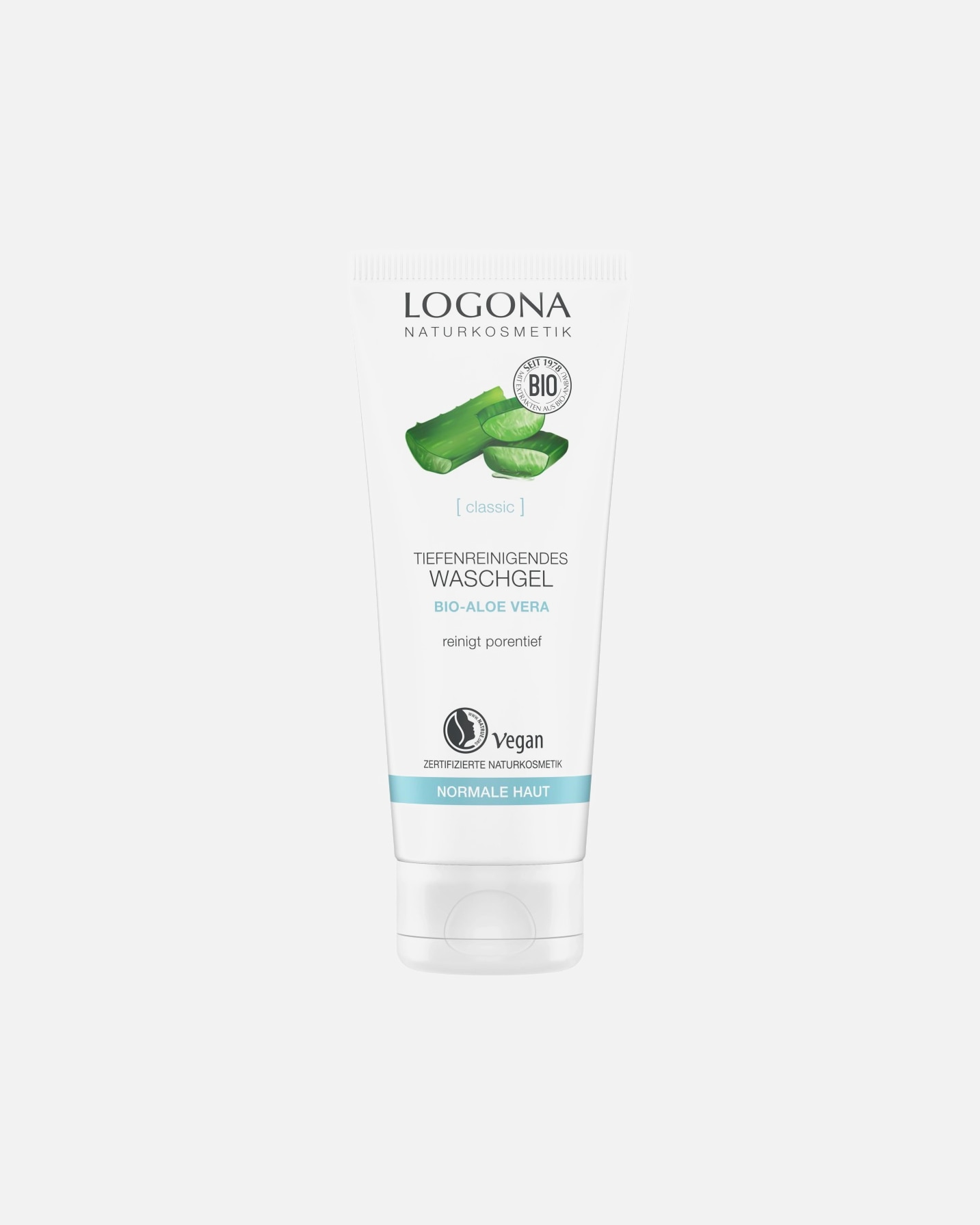 Gesichtsgel für Unisex Logona Classic Tiefenreinigendes Waschgel Bio-Aloe Vera 100 ml