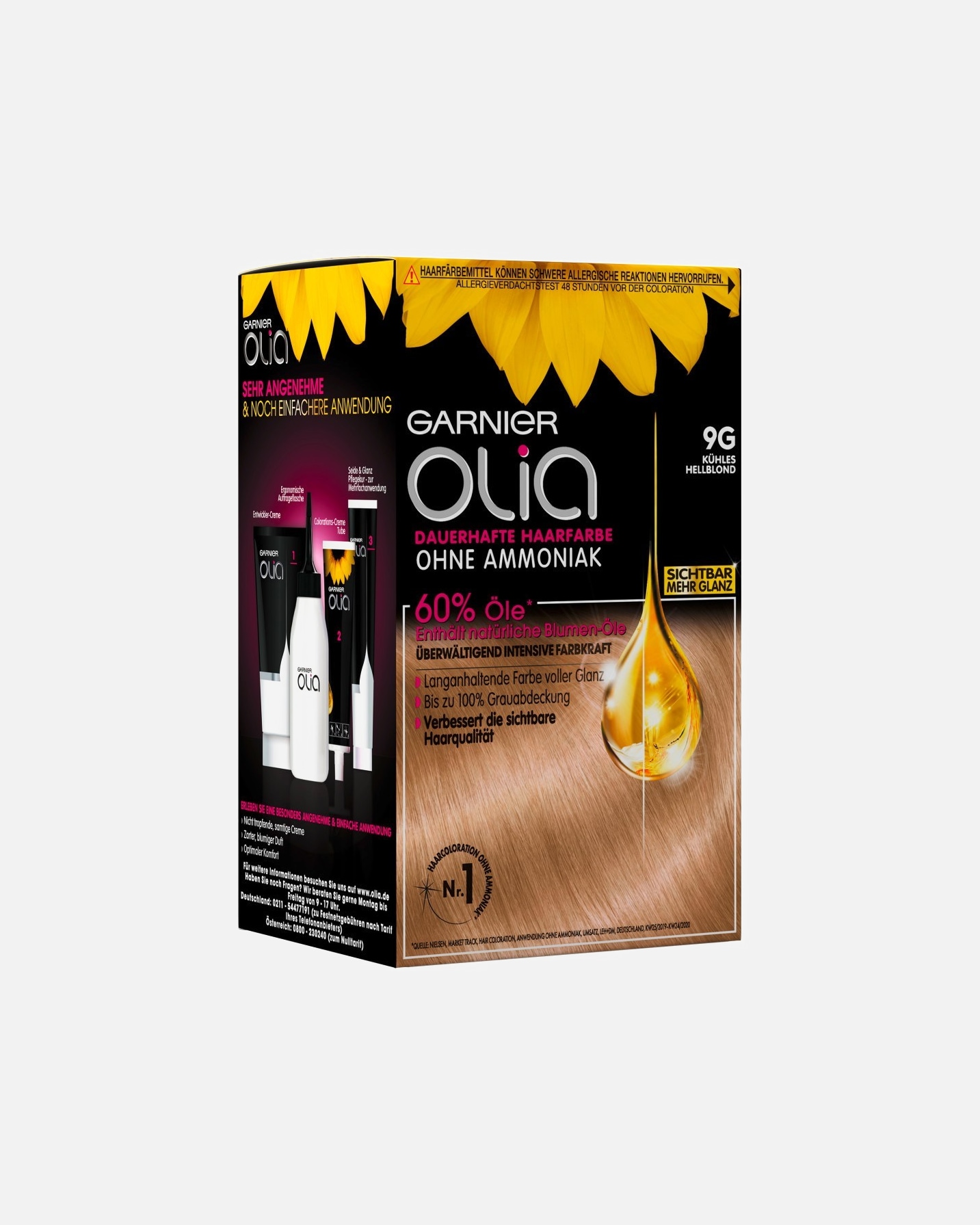 Haarfarbe für Unisex Garnier Olia Intensivcoloration 9G - KÜHLES HELLBLOND