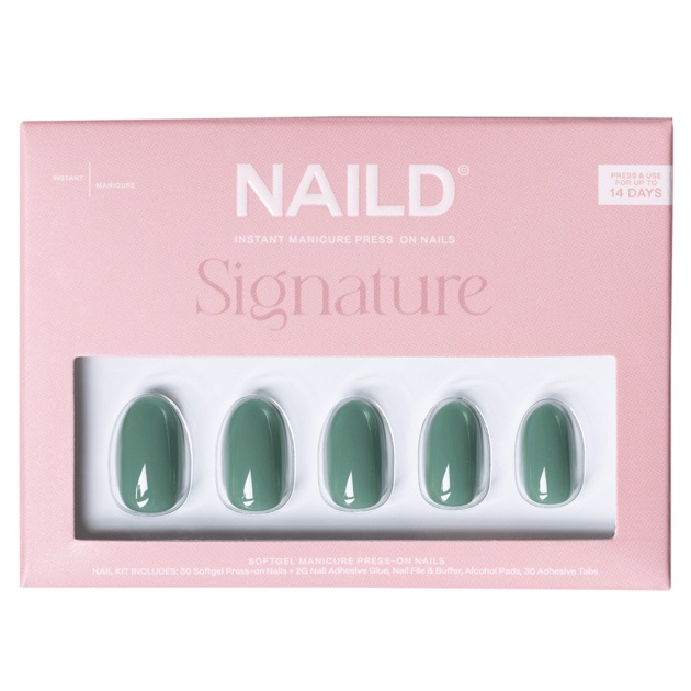 NAILD Green #1 round Softgel Press On Nails