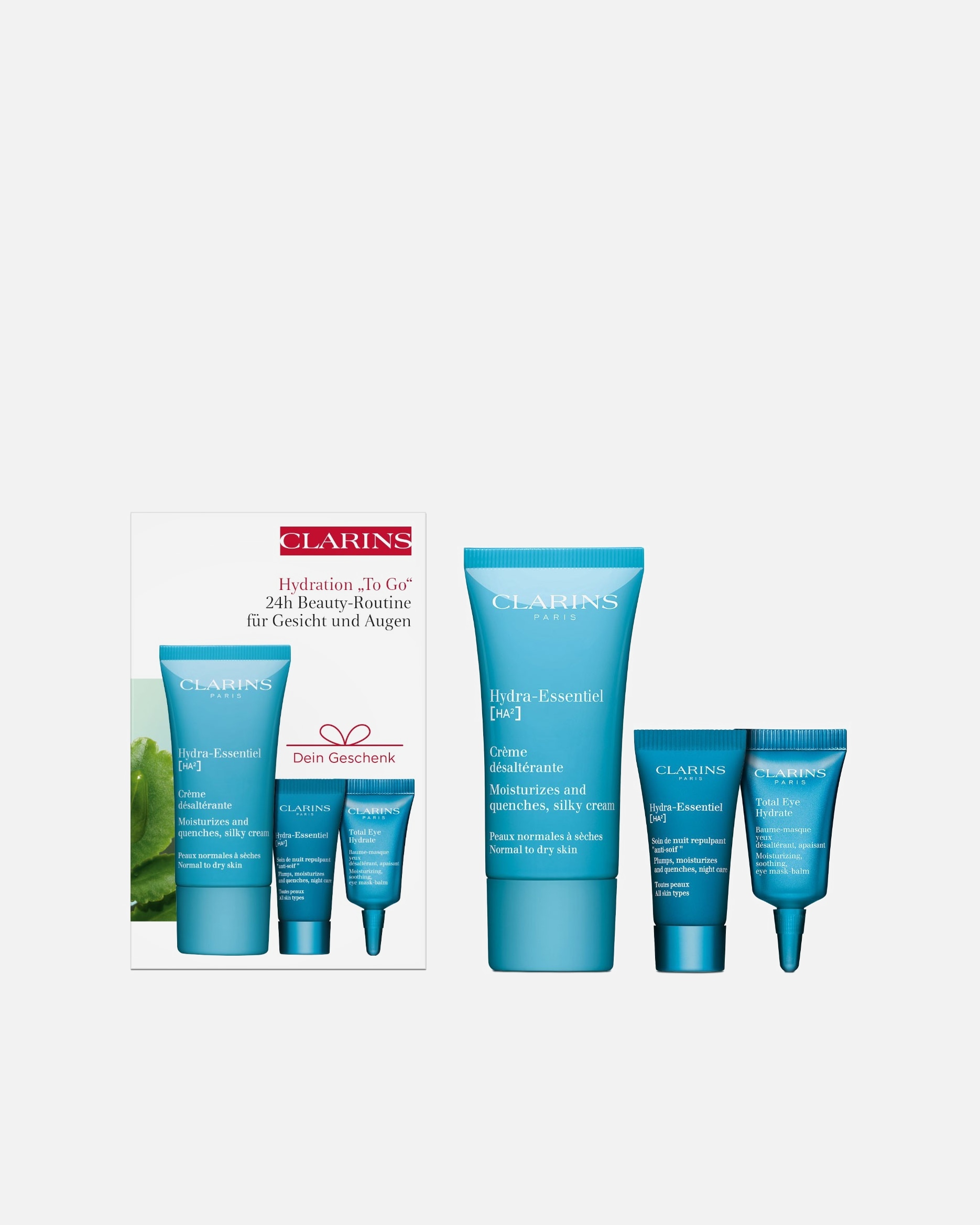 Gesichtspflegeset für Unisex Clarins Default Brand Line Hydration To Go Set 3 pieces