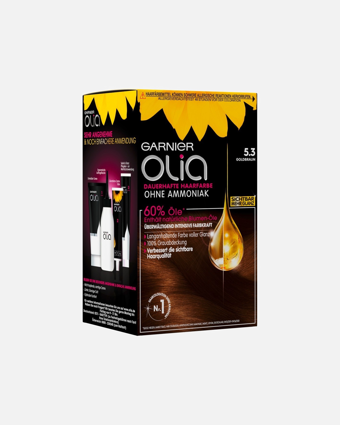 Haarfarbe für Unisex Garnier Olia Intensivcoloration 5.3