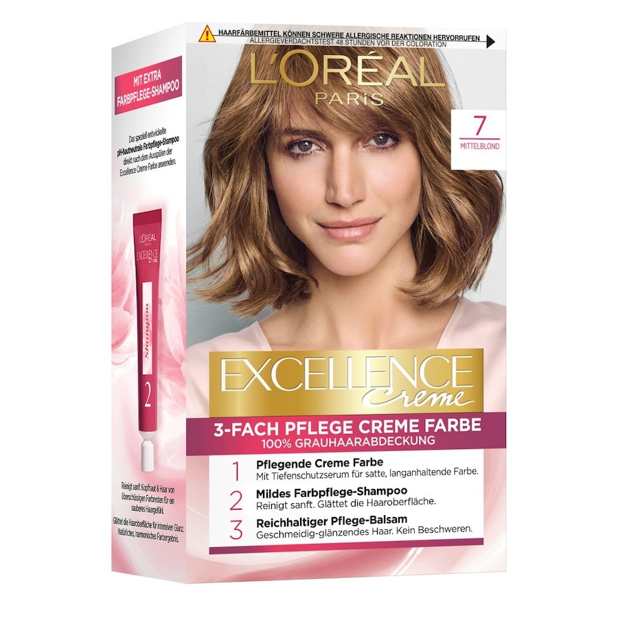 L’Oréal Paris Excellence Crème Haarfarbe Nr. 7 - Mittelblond Braun Damen
