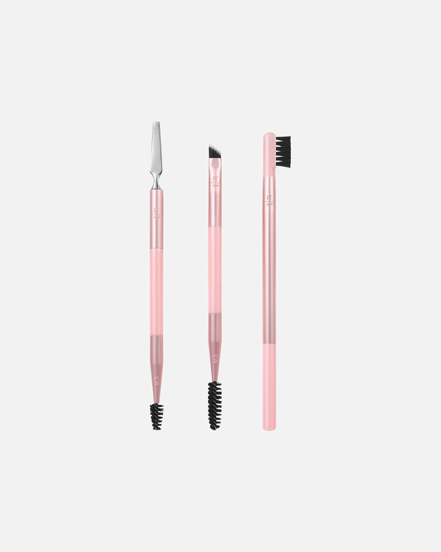 Pinselset für Unisex Real Techniques Brow Bar Brow Styling Set 605 Brow Hold x1 + 603 Precision Brow Spoolie x1 + 606 Angled Brow x1 + 601 Brow Spoolie x1 + 607 Long handled Brush Brow x1