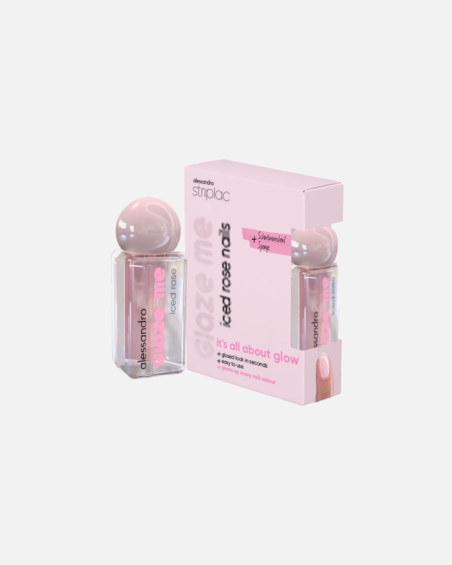 Nageldesign für Unisex Alessandro Striplac Glaze Me Pigment Iced Rose 3 ml