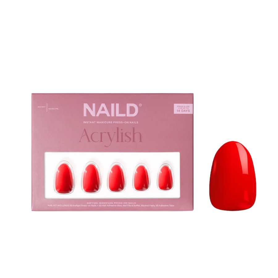 NAILD Sunset short round xs Softgel Press On Nails Kunstnägel Rot