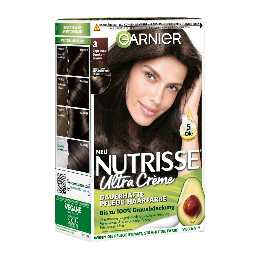 Garnier Nutrisse Ultra Crème Haarfarbe 030 Schwarz Damen