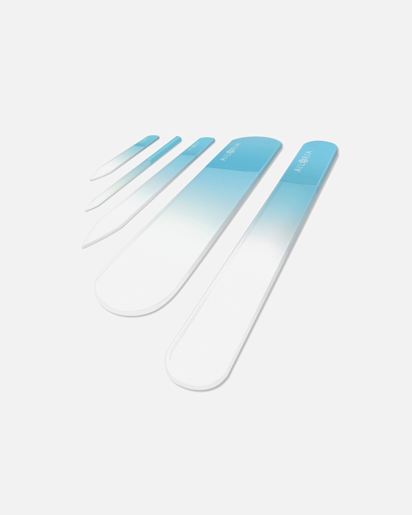 Nagelpflegeset für Unisex Ailoria CONTOUR LUXE Glas-Nagelfeilenset blau