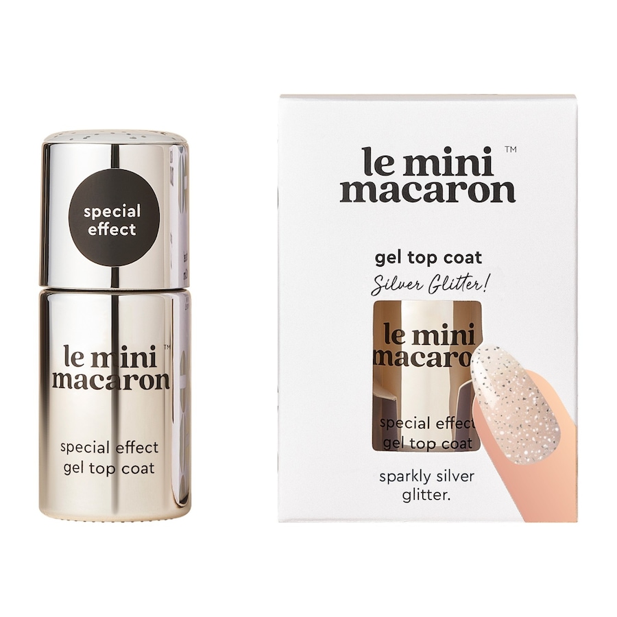 Le Mini Macaron Special Effect Gel Top Coat SILVER GLITTER 8.5 ml Silber