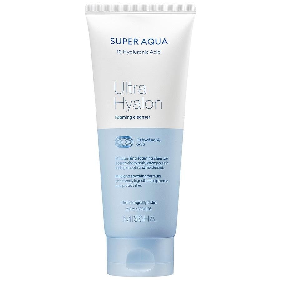 Missha Super Aqua Ultra Waterful 10 Hyaluronic Acid Gesichtsreinigungsschaum 200 ml